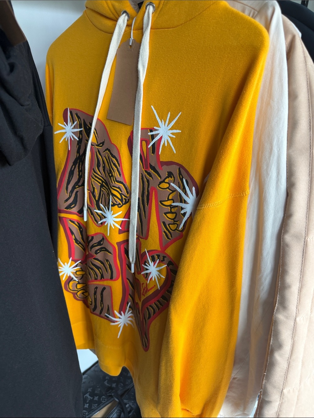 Yellow Graphic Hoodie Sweatshirt - Unbranded